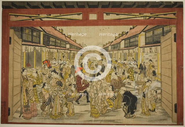 The Main Gate, New Yoshiwara, c. 1745. Creator: Torii Kiyotada.