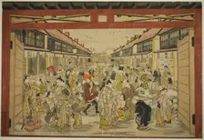 The Main Gate, New Yoshiwara, c. 1745. Creator: Torii Kiyotada