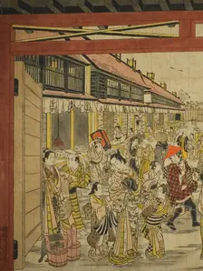 The Main Gate, New Yoshiwara, c. 1745. Creator: Torii Kiyotada