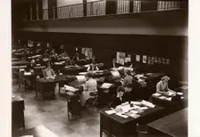 The main office, Rowntree factory, York, Yorkshire, 1953