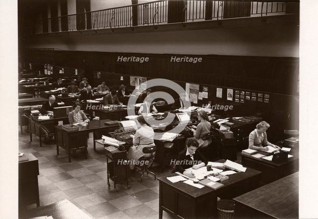 The main office, Rowntree factory, York, Yorkshire, 1953. Artist: Unknown