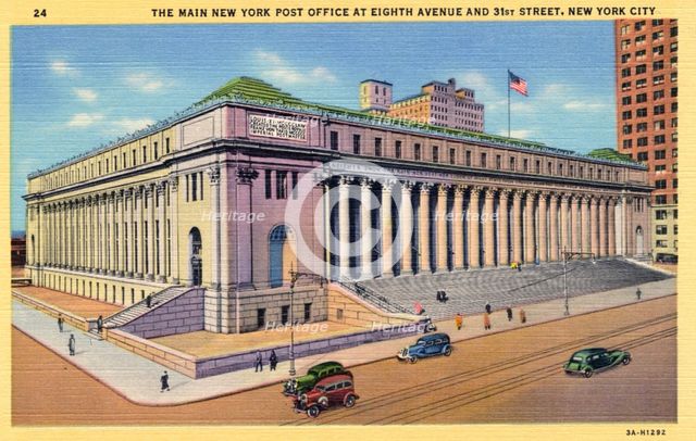 The main New York Post Office, New York City, New York, USA, 1933. Artist: Unknown