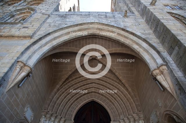 The main portal of the Cathedral of Evora, Portugal, 2009. Creator: Samuel Magal.