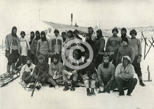 'The Main Party at Cape Evans After The Winter, 1911', (1913). Artist: Herbert Ponting.