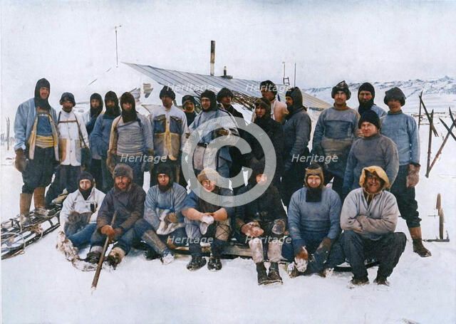 'The Main Party at Cape Evans After The Winter, 1911', (1913). Creator: Herbert Ponting.