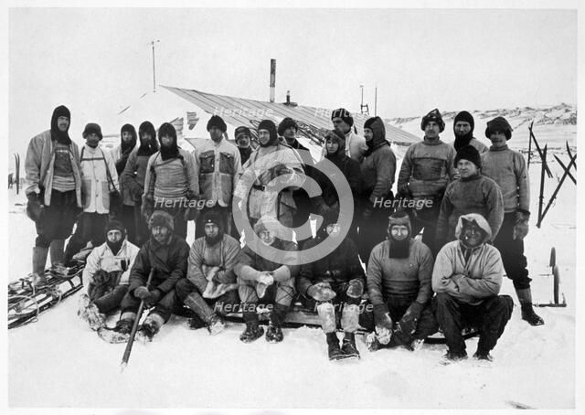 'The Main Party at Cape Evans after the Winter', Scott's South Pole expedition, Antarctica, 1911. Artist: Herbert Ponting