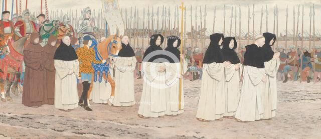 The Maid in Armor on Horseback (Joan of Arc series: III), c. 1908-late 1909. Creator: Louis Maurice Boutet de Monvel.