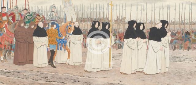 The Maid in Armor on Horseback (Joan of Arc series: III), c. 1908-late 1909. Creator: Louis Maurice Boutet de Monvel.