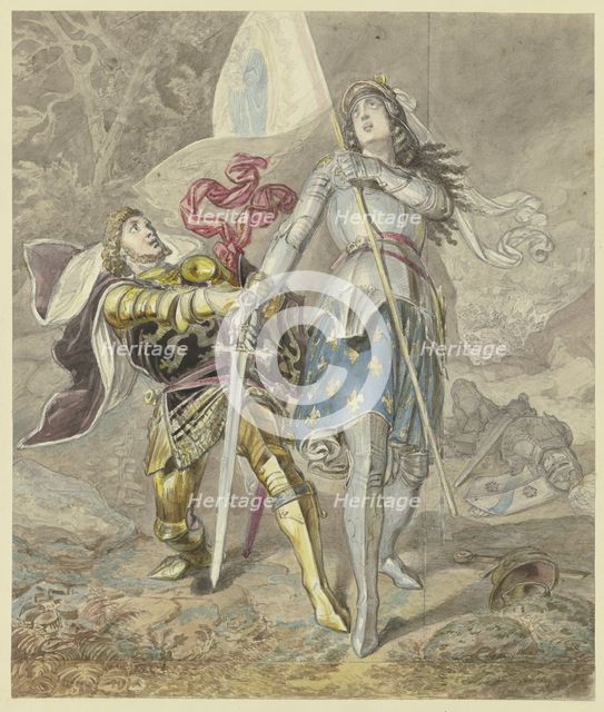 The Maid of Orleans and Lionel. Creator: Ferdinand Fellner.