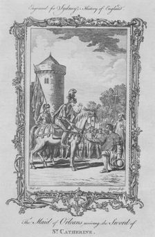 The Maid of Orleans receiving the Sword of St. Catherine 1773. Creator: Charles Grignion