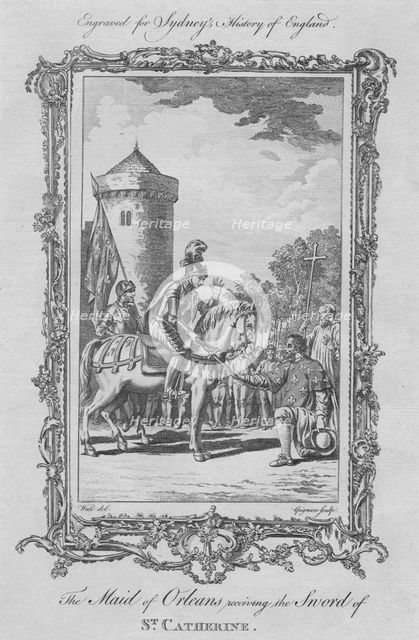 'The Maid of Orleans receiving the Sword of St. Catherine', 1773.  Creator: Charles Grignion.