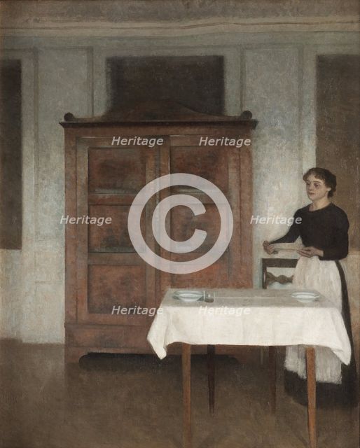 The maid laying the table, 1895.