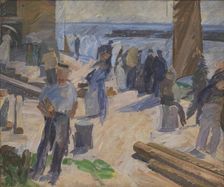 The Mail Boat Arriving, Christianso, 1920. Creator: Edvard Weie