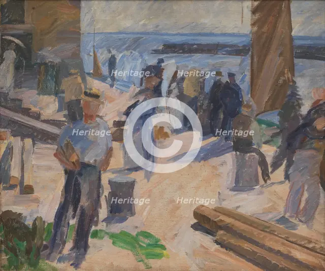 The Mail Boat Arriving, Christianso, 1920. Creator: Edvard Weie.