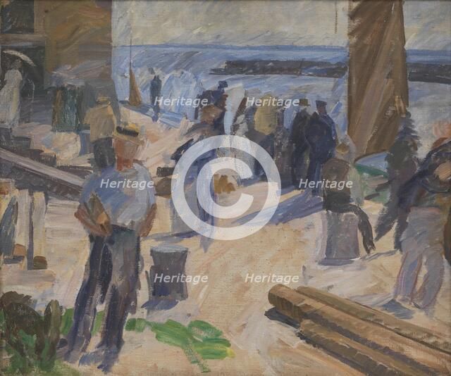 The Mail Boat Arriving, Christianso, 1920. Creator: Edvard Weie.