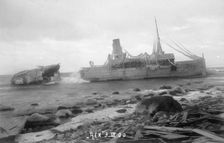 The mail Steamer Rex wrecked near Lohme, on the north coast of Rügen, Germany, 1900. Creator: Otto Ohm