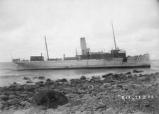 The mail Steamer Rex wrecked near Lohme, on the north coast of Rügen, Germany, 1900. Creator: Otto Ohm