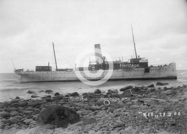 The mail Steamer 'Rex', wrecked near Lohme, on the north coast of Rügen, Germany, 1900. Creator: Otto Ohm.