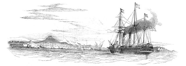 The Mail Packet from Alexandria, off Marseilles - the Indian Mail on board, 1844. Creator: Unknown.