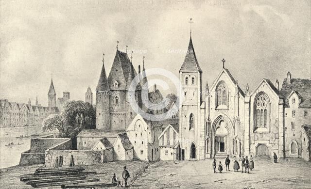'The Maison du Lieutenant and the Church of St Landry in 1540', 1915. Artist: Unknown.