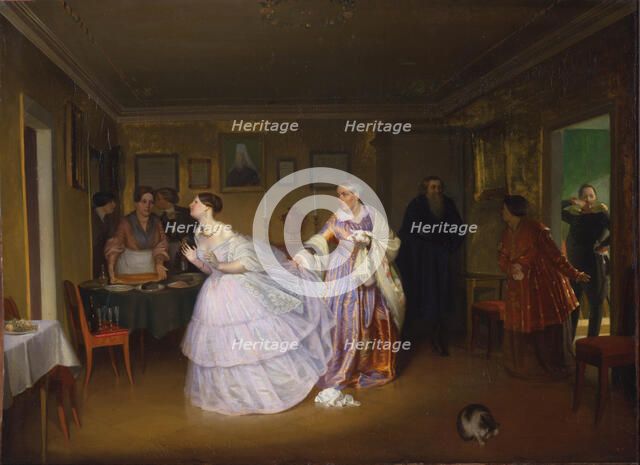 The Major Makes a Proposal, 1851. Artist: Fedotov, Pavel Andreyevich (1815-1852)