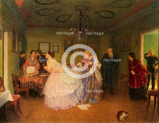 'The Major's Courtship', or 'He Improves his Situation', 1848, (1965).  Creator: Pavel Andreevich Fedotov.