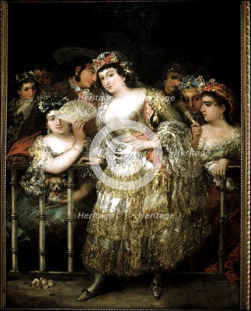 The Maja in gold and silver', Eugenio Lucas Oil.