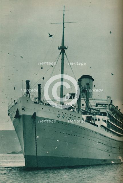 'The Majesty of a Great Liner - The Orion at anchor', 1937. Artist: Unknown.