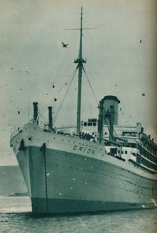 The Majesty of a Great Liner - The Orion at anchor 1937