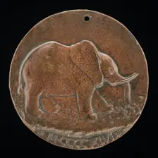 The Malatesta Elephant in a Meadow [reverse], 1446. Creator: Matteo di Andrea de Pasti