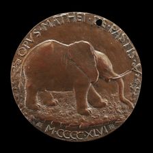 The Malatesta Elephant in a Meadow [reverse], 1446. Creator: Matteo di Andrea de Pasti