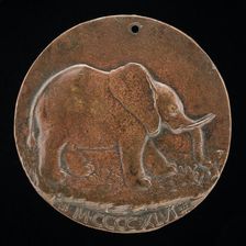 The Malatesta Elephant in a Meadow [reverse], 1446. Creator: Matteo di Andrea de Pasti