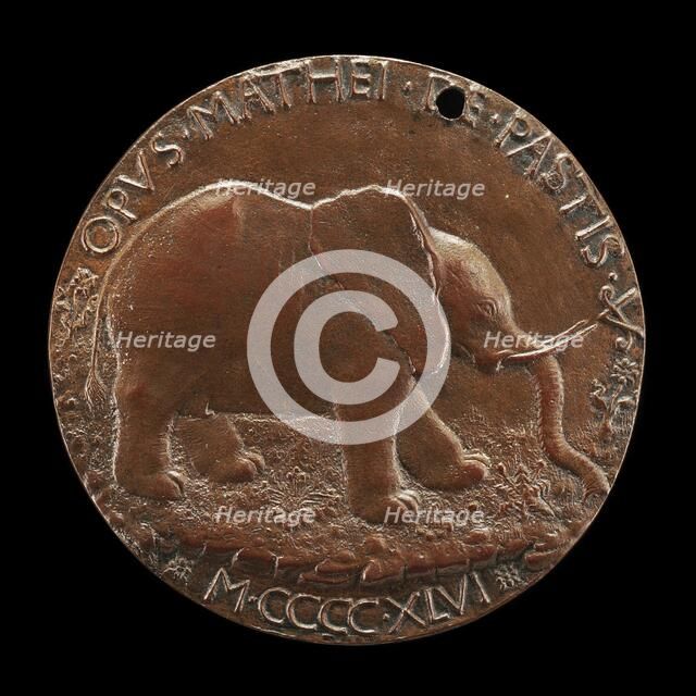 The Malatesta Elephant in a Meadow [reverse], 1446. Creator: Matteo di Andrea de Pasti.