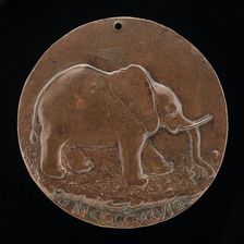 The Malatesta Elephant in a Meadow [reverse], 1446. Creator: Matteo di Andrea de Pasti