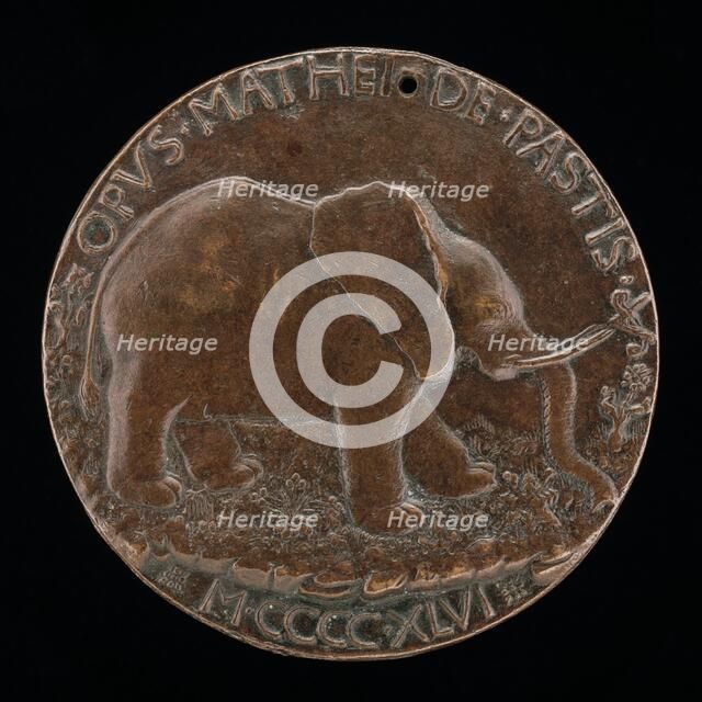 The Malatesta Elephant in a Meadow [reverse], 1446. Creator: Matteo di Andrea de Pasti.