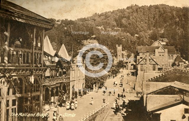 'The Mall and Ridge - Simla', c1918-c1939. Creator: Unknown.