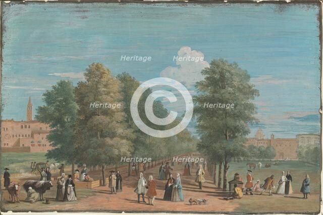 The Mall from Saint James' Park, 1720s?. Creator: Marco Ricci.