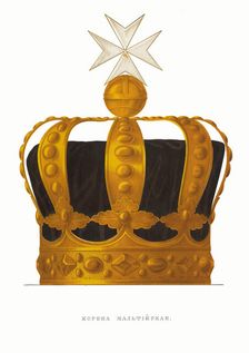 The Maltese crown of Tsar Paul I. From the Antiquities of the Russian State, 1849-1853. Creator: Solntsev, Fyodor Grigoryevich (1801-1892)