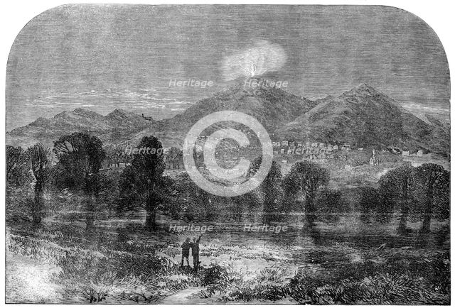 The Malvern Monster Beacon - sketched near Madresfield, 1856.  Creator: Unknown.