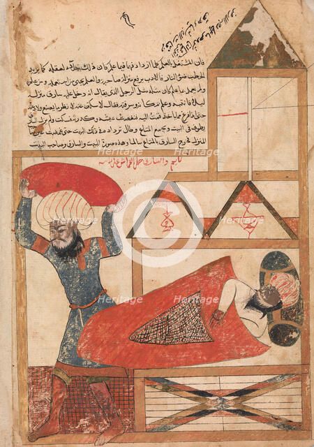 The Man who Pretends to be Asleep While the Thief Enters his House..., 18th century. Creator: Unknown.