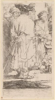 The Man with a Cane (Fragment from the Hundred Guilder Print), c. 1649. Creator: Rembrandt Harmensz van Rijn