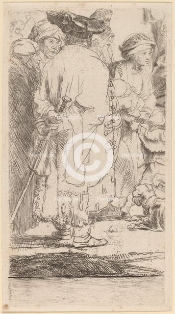 The Man with a Cane (Fragment from the Hundred Guilder Print), c. 1649. Creator: Rembrandt Harmensz van Rijn.
