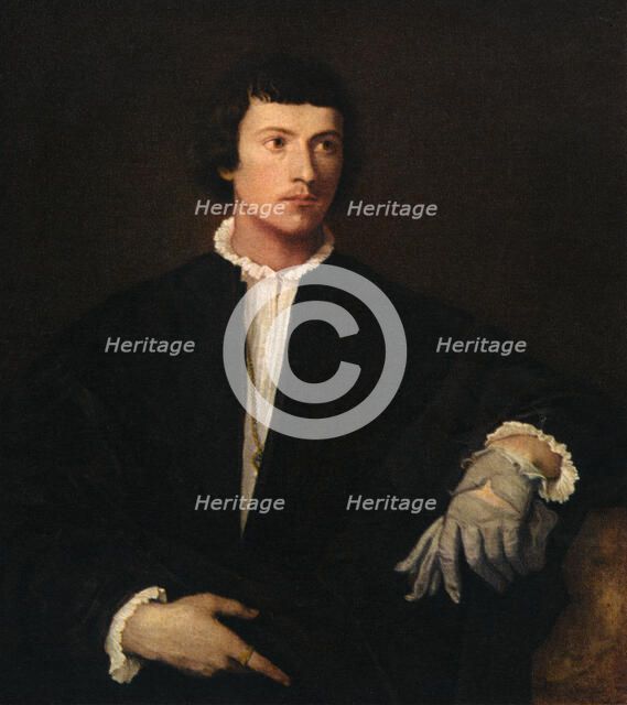'The Man with a Glove', c1520, (1937). Artist: Titian