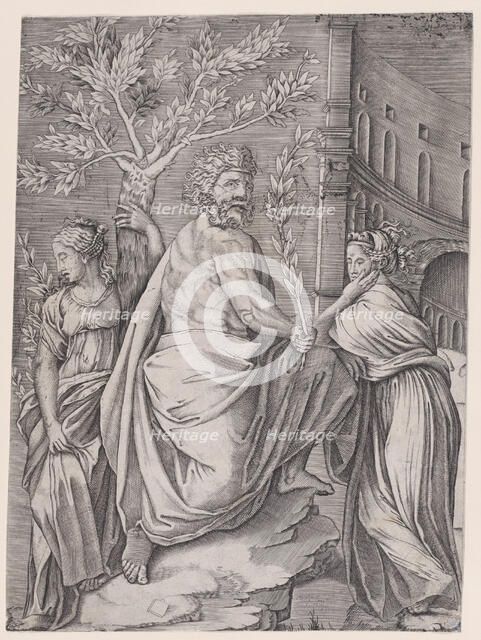 The Man with a Laurel Branch, ca. 1514-36. Creator: Agostino Veneziano.