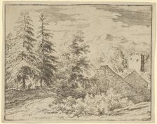 The Man between the Two Fir Trees, 17th century. Creator: Allart van Everdingen