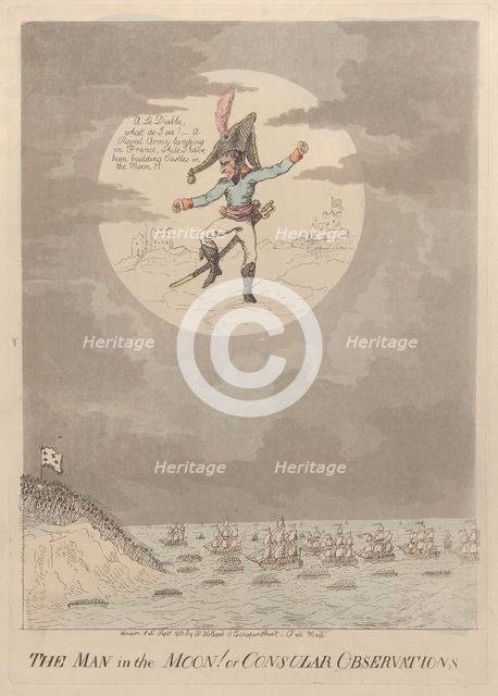 The Man in the Moon! or Consular Observations, September 1803., September 1803. Creator: Isaac Cruikshank.