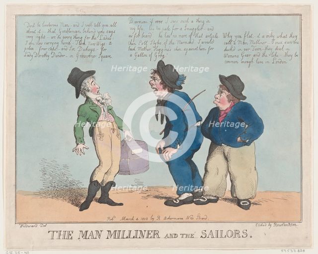 The Man Milliner and the Sailors, March 4, 1802., March 4, 1802. Creator: Thomas Rowlandson.