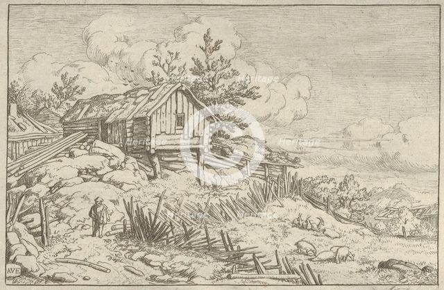 The Man near the Entry of the Ruinous Hedge, 17th century. Creator: Allart van Everdingen.