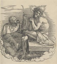 The Man of Sorrows Mocked by a Soldier, Frontispiece to the Great Passion,.n.d., n.d.. Creator: Albrecht Durer