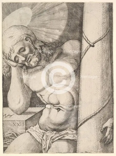 The Man of Sorrows at the Column, 1523. Creator: Nicolaas Hogenberg.